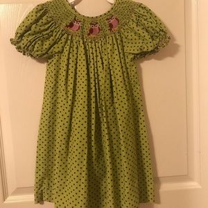 Smocked Owl dress